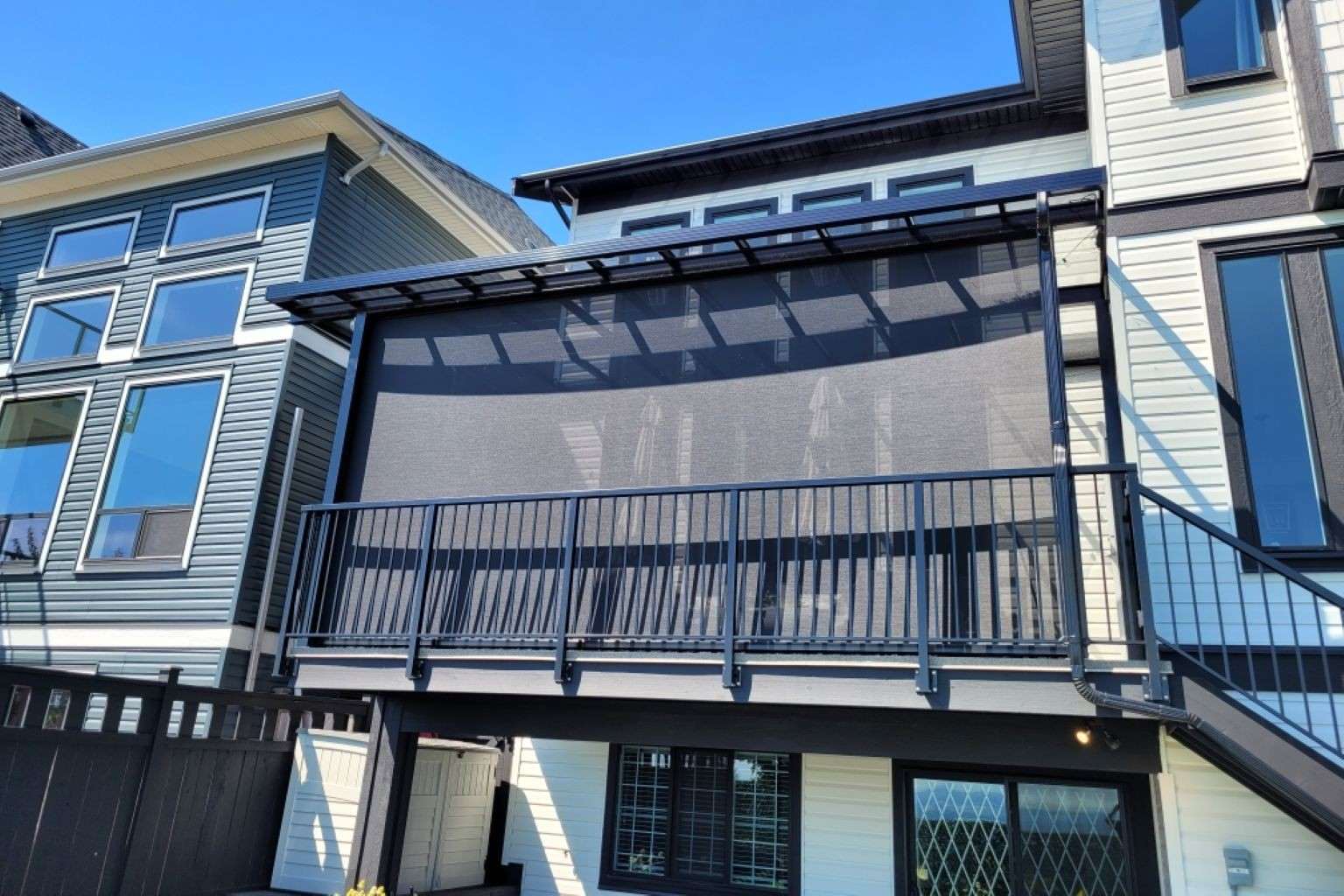 Outdoor Seating Privacy Screens installed on a residential property