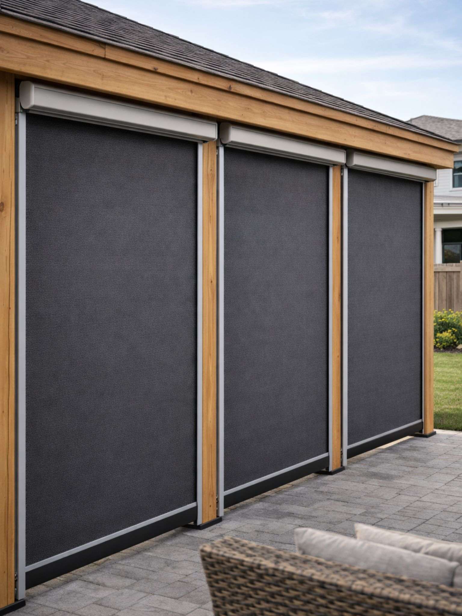 Gazebo privacy screen installation details and bay planning