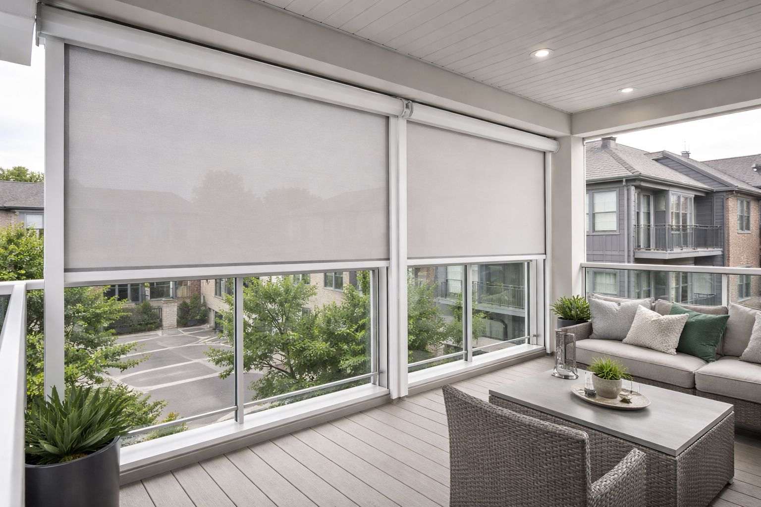 Gazebo privacy screen installation with polished multi-bay hardware