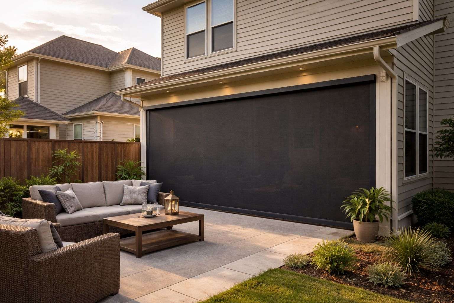 Patio Privacy Screens installed on a residential property
